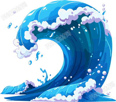 海浪防汛矢量插画