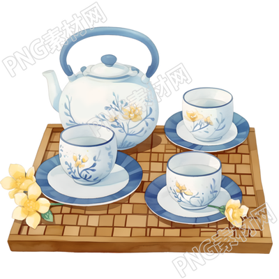 陶瓷茶壶茶杯素材