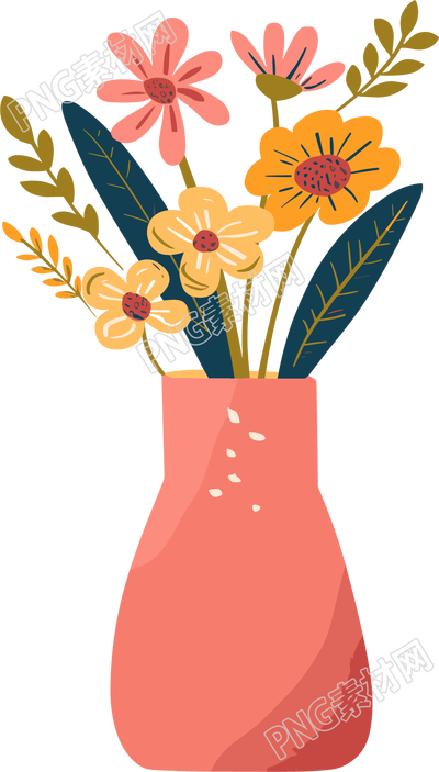 花瓶卡通插画