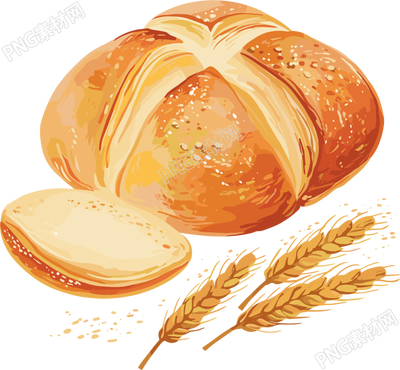 美味面包创意插图