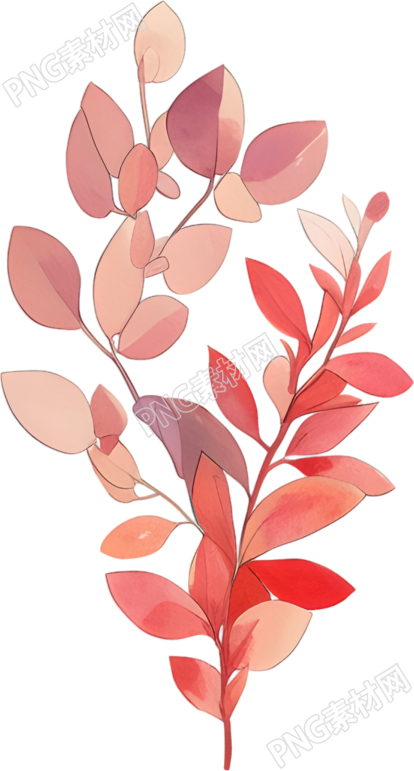 水彩植物创意插图