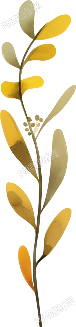 水彩叶子图形插图