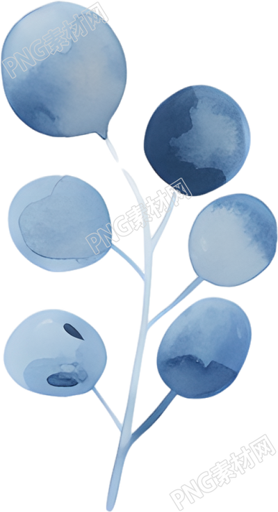 水彩叶子极简插画