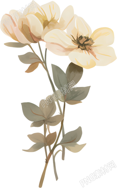 水彩花卉装饰元素