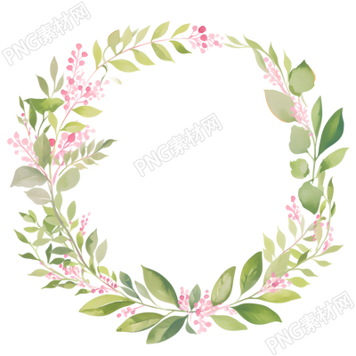 水彩花環(huán)唯美插畫(huà)
