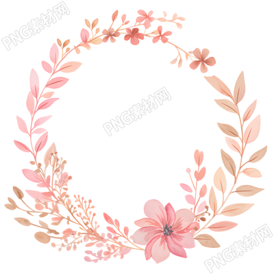 水彩花環(huán)商用素材