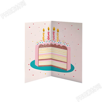 可爱蛋糕生日贺卡元素