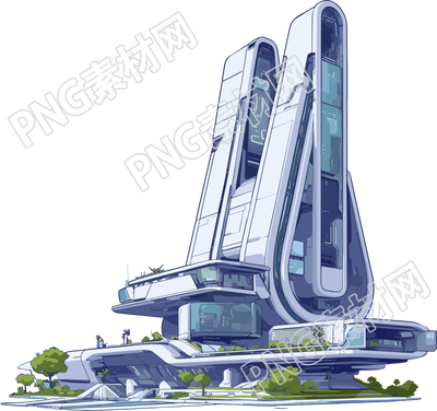 未來(lái)城市極簡(jiǎn)插圖