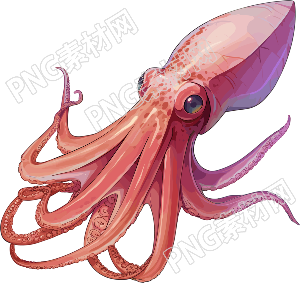 鱿鱼插画设计素材