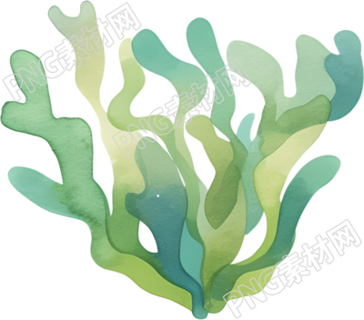 水彩水草创意插图