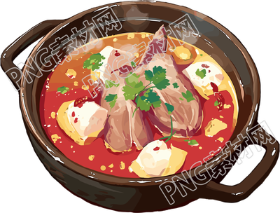 羊肉汤透明背景插图