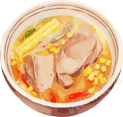 羊肉汤卡通风格元素
