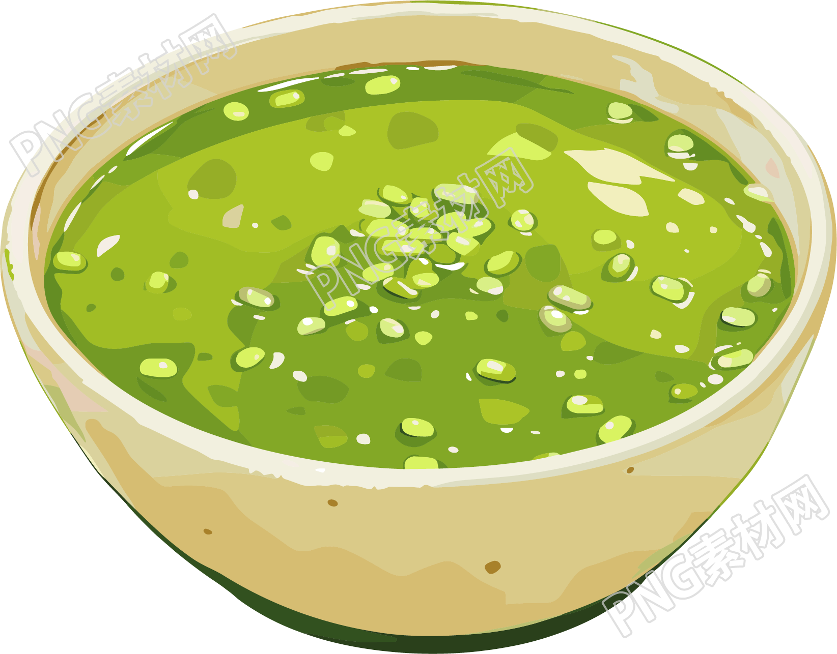 绿豆汤透明背景插画