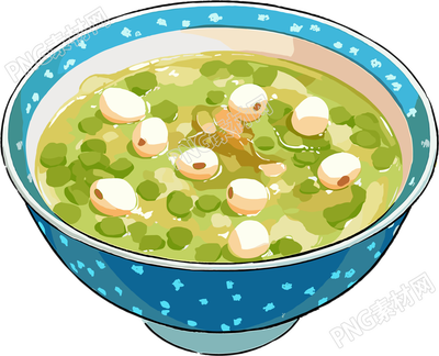 绿豆汤扁平插画
