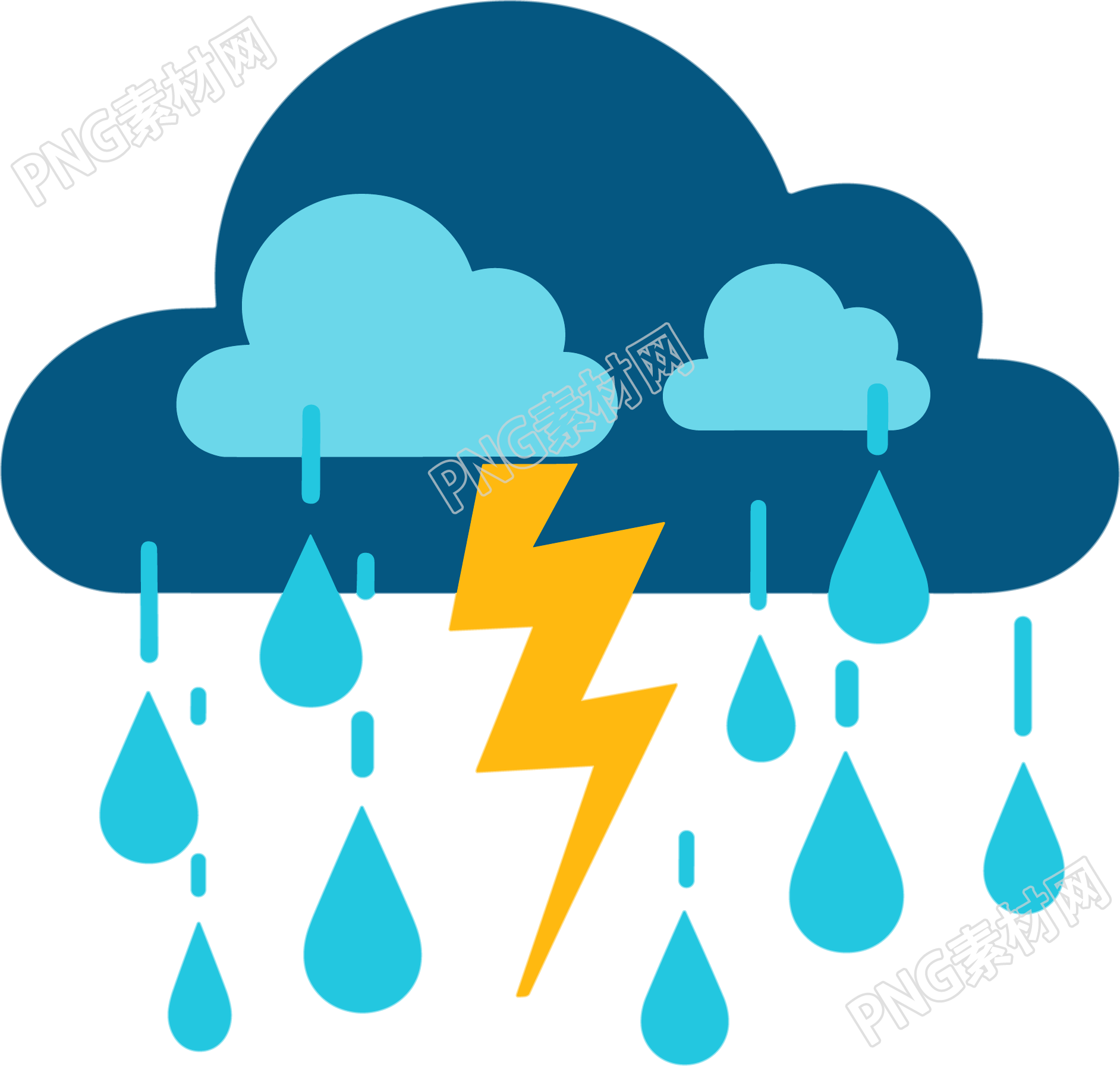 暴风雨图标元素