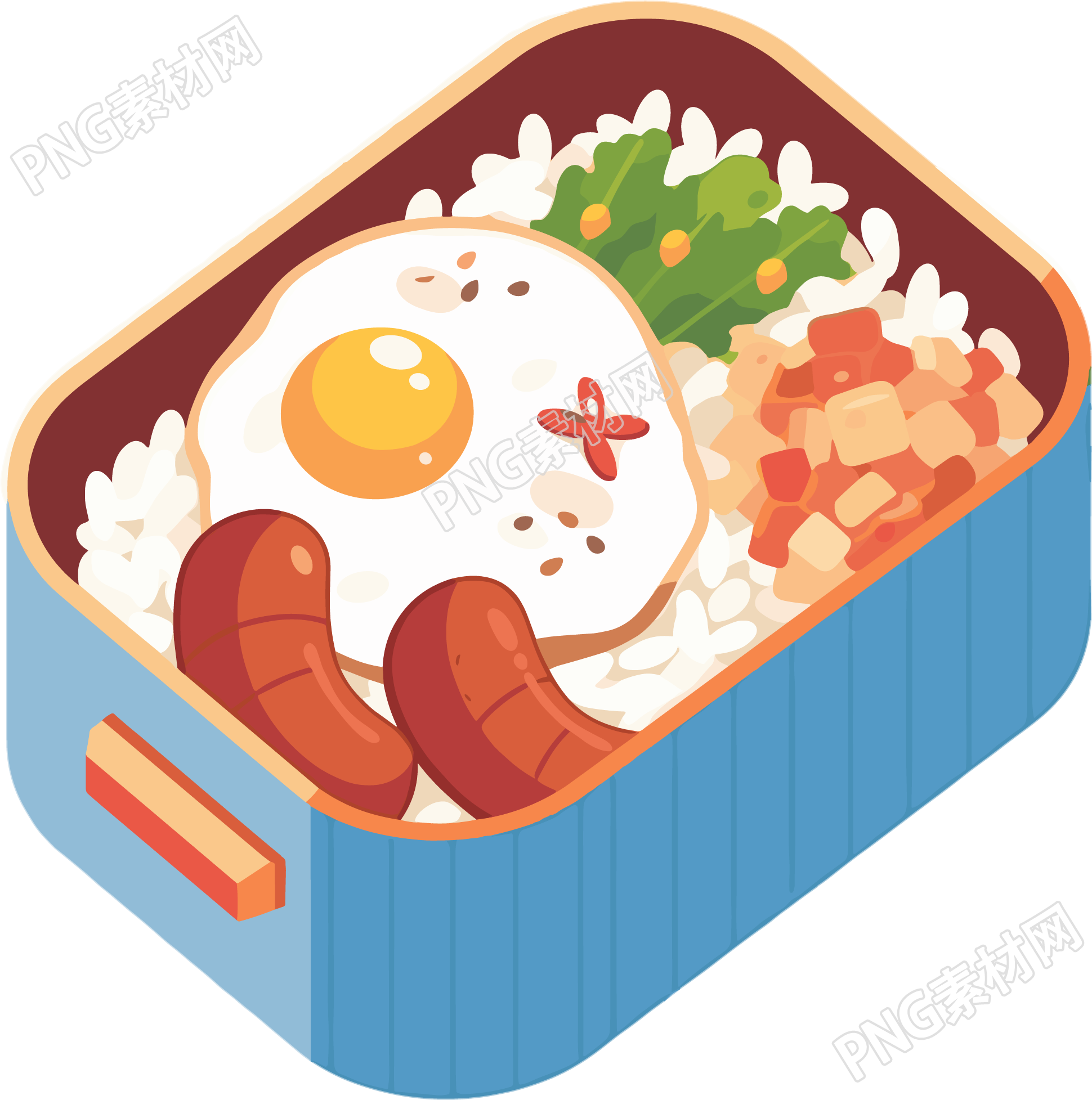 幼儿园食谱扁平插图