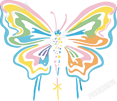 线条蝴蝶复古插画