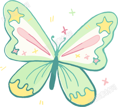 线条蝴蝶矢量插图