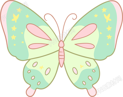 线条蝴蝶可爱插图