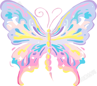 线条蝴蝶插图素材