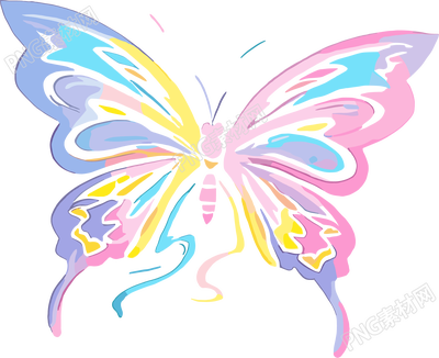 线条蝴蝶彩色插图