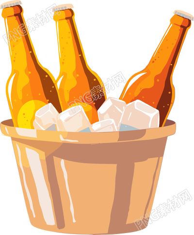 冰镇啤酒插画