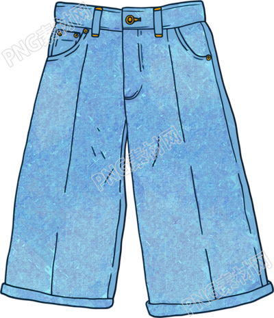 牛仔裤时装插画