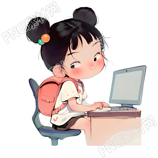 可爱小女孩卡通插图