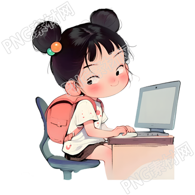 可爱小女孩卡通插图