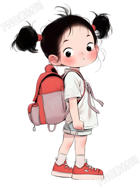 可爱小女孩透明背景素材