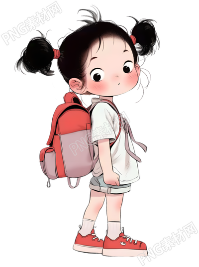 可爱小女孩透明背景素材