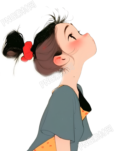 可爱小女孩丸子头插画