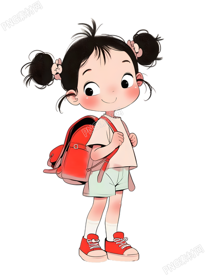 可爱小女孩卡通插画