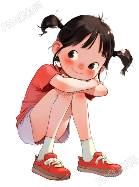 可爱小女孩双马尾插画