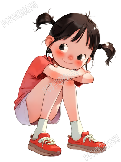 可爱小女孩双马尾插画