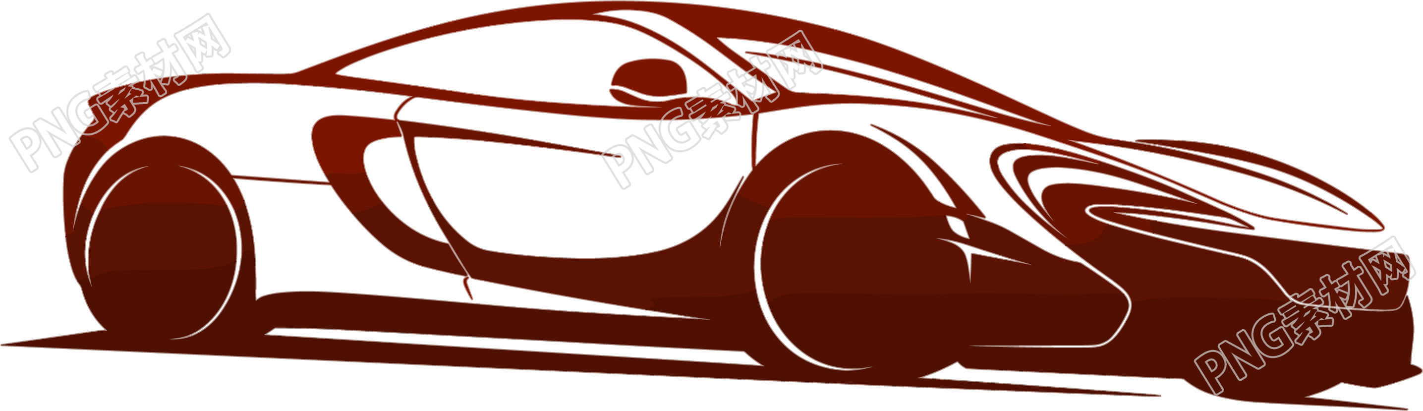 汽车剪影矢量插画
