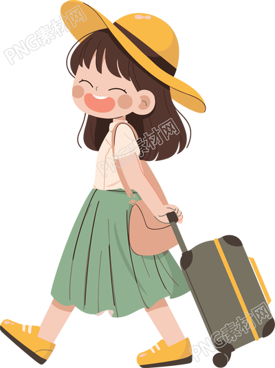小学生旅游可爱素材