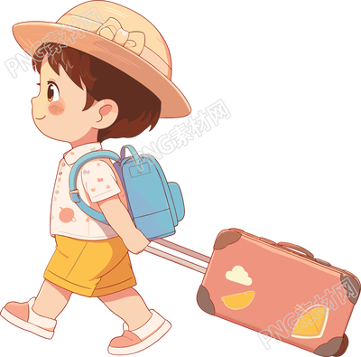 小学生旅游可商用插画