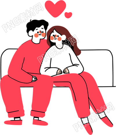 恋爱情侣卡通插画