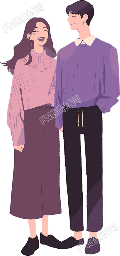 恋爱情侣插画