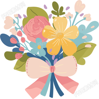 水彩花束卡通插图
