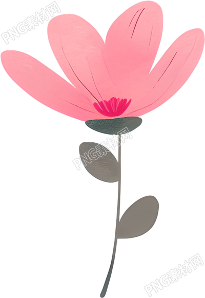 粉色小花水彩素材