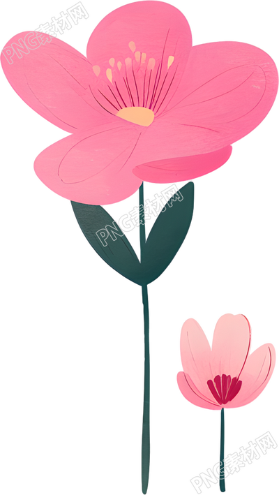 粉色小花水彩元素