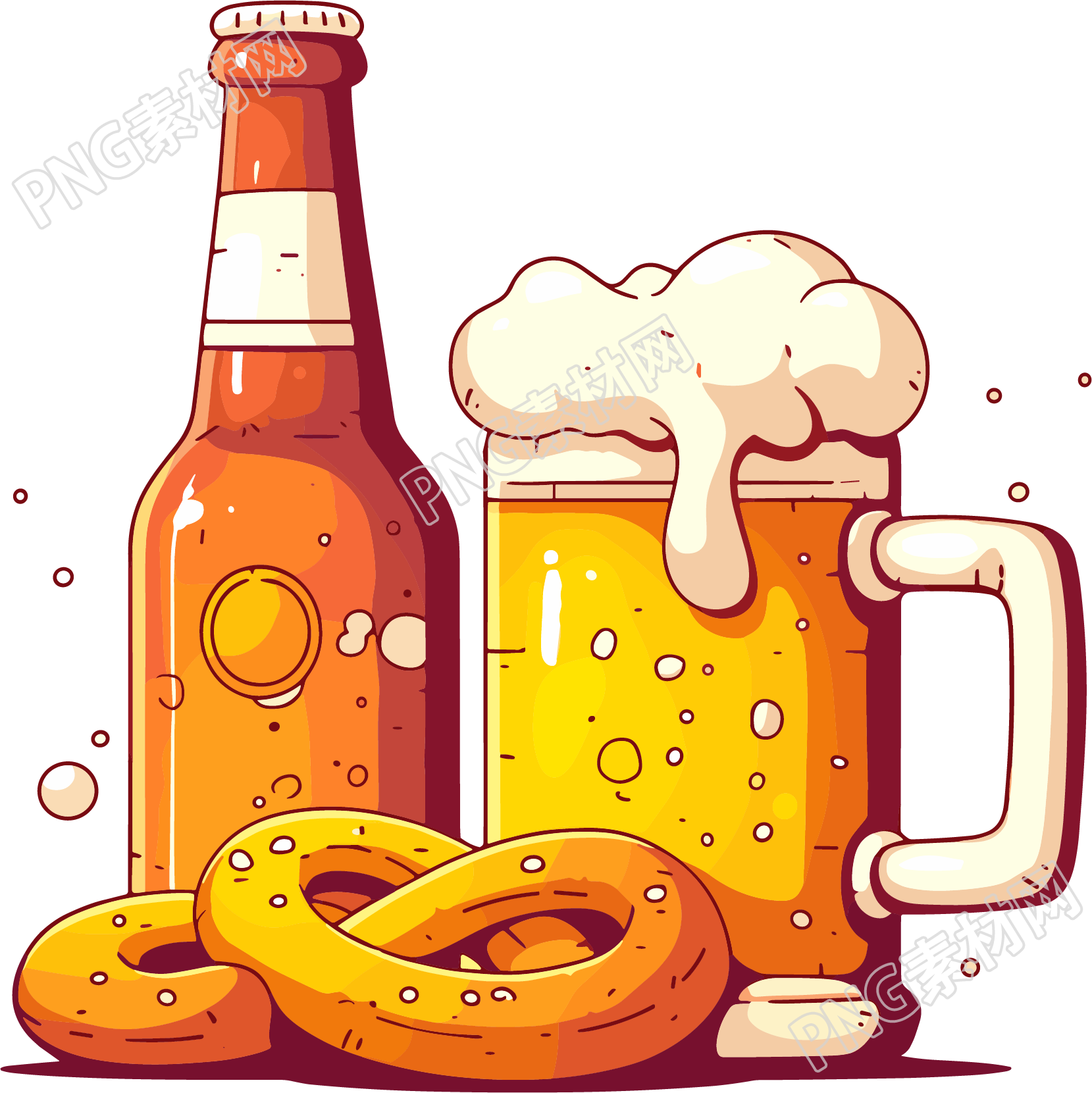 啤酒节啤酒卡通插图