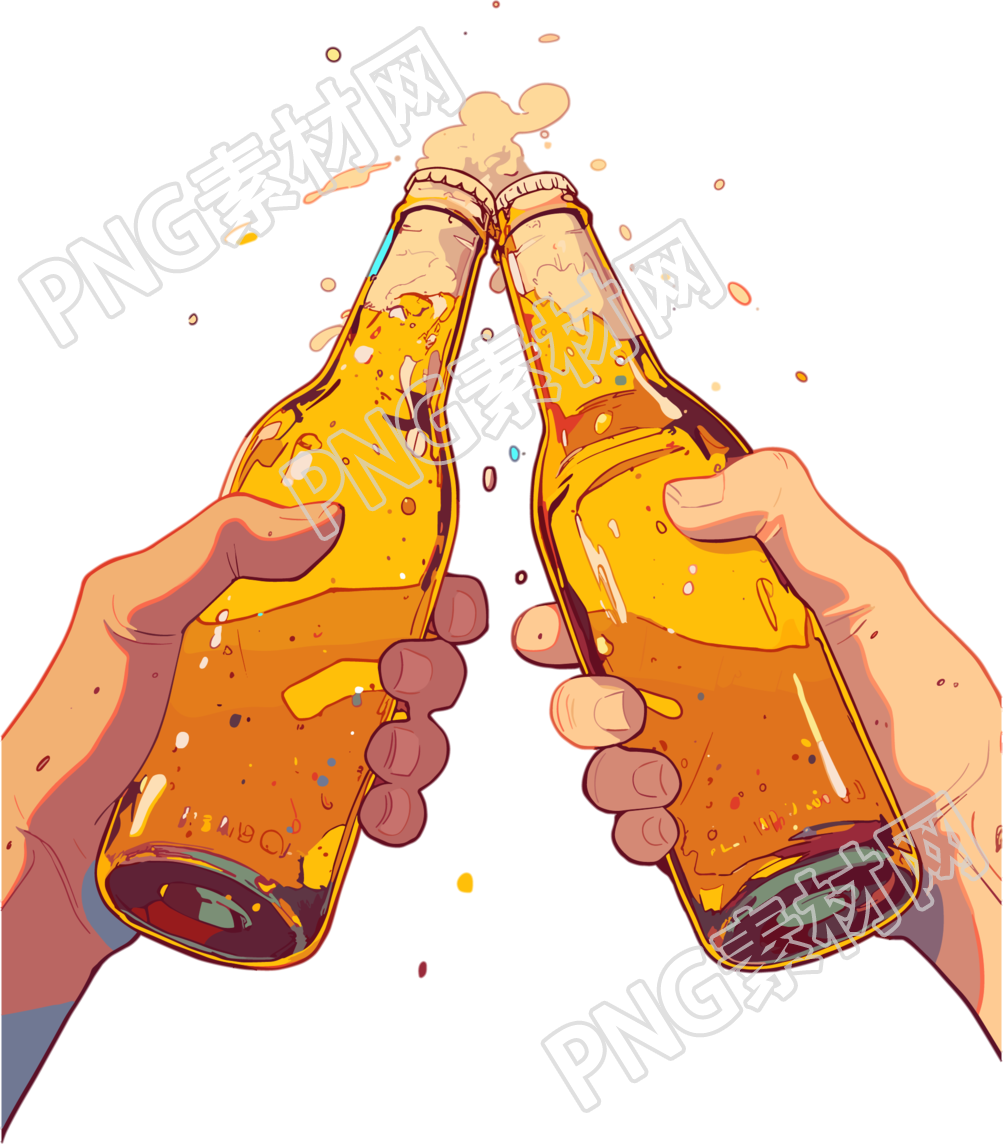 啤酒节啤酒瓶插画