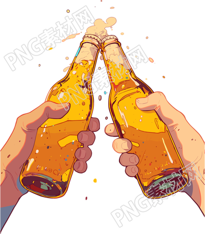 啤酒节啤酒瓶插画