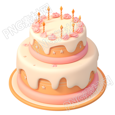 3D生日蛋糕漫画风素材