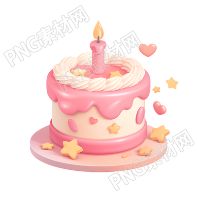 3D生日蛋糕可商用插图
