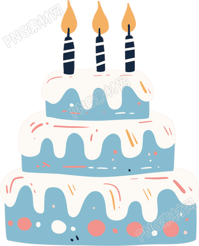 生日蛋糕彩色插图