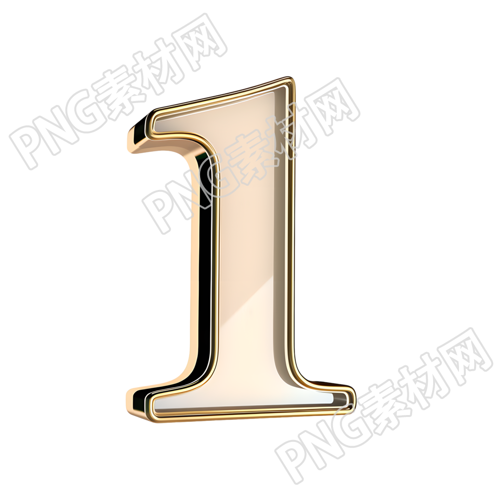数字1金属风素材